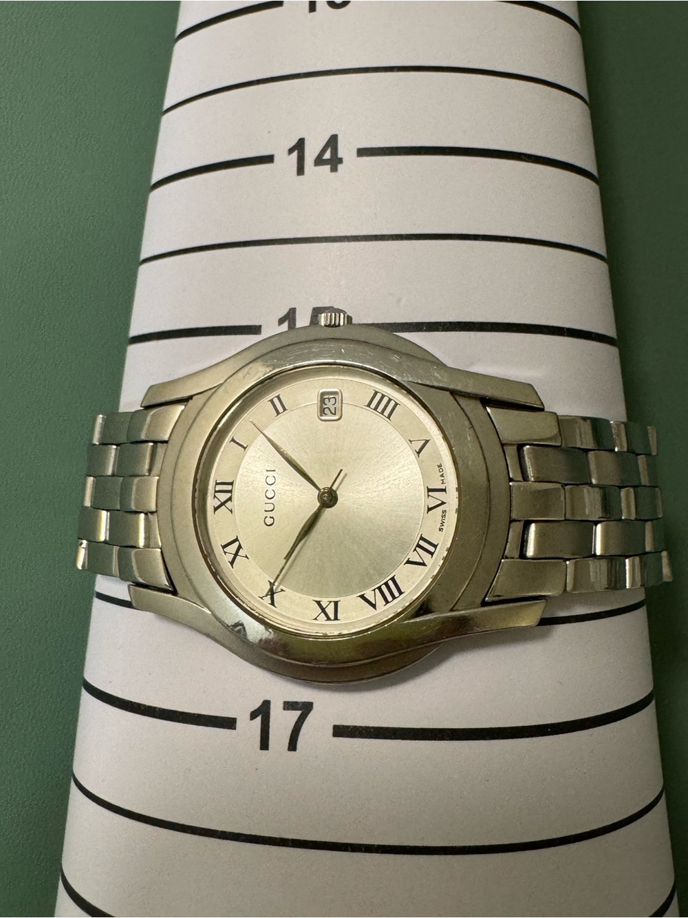 Gucci Silver-Tone Men’s Roman Numeral Bracelet Watch